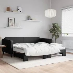 Trundle sofa bed with black fabric mattress 100x200 cm by vidaXL, Beds and slatted bases - Ref: Foro24-3196841, Price: 428,16...