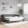 Sofá cama nido con colchón tela gris oscuro 90x190 cm de vidaXL, Camas y somieres - Ref: Foro24-3196845, Precio: 407,27 €, De...