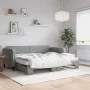 Sofá cama nido con colchón tela gris claro 90x200 cm de vidaXL, Camas y somieres - Ref: Foro24-3196834, Precio: 445,49 €, Des...