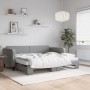 Sofá cama nido con colchón tela gris claro 90x200 cm de vidaXL, Camas y somieres - Ref: Foro24-3196834, Precio: 435,10 €, Des...