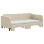 Trundle sofa bed with cream fabric mattress 90x200 cm by vidaXL, Beds and slatted bases - Ref: Foro24-3196838, Price: 440,83 ...