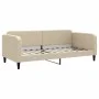 Trundle sofa bed with cream fabric mattress 90x200 cm by vidaXL, Beds and slatted bases - Ref: Foro24-3196838, Price: 440,83 ...