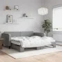 Sofá cama nido con colchón tela gris claro 100x200 cm de vidaXL, Camas y somieres - Ref: Foro24-3196839, Precio: 430,55 €, De...