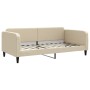 Ausziehbares Schlafsofa mit cremefarbener Stoffmatratze 100 x 200 cm von vidaXL, Betten und Lattenroste - Ref: Foro24-3196843...