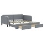 Trundle sofa bed with drawers light gray fabric 90x190 cm by vidaXL, Beds and slatted bases - Ref: Foro24-3196862, Price: 289...