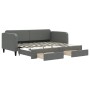 Sofá cama nido con cajones tela gris oscuro 90x200 cm de vidaXL, Camas y somieres - Ref: Foro24-3196853, Precio: 290,51 €