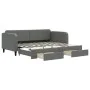 Trundle sofa bed with drawers dark gray fabric 90x200 cm by vidaXL, Beds and slatted bases - Ref: Foro24-3196853, Price: 290,...