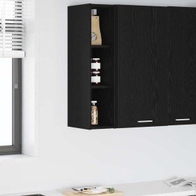 Mueble colgante con estante Riga Roble Negro 20 x 29,5 x 80 cm