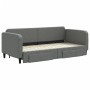 Sofá cama nido con cajones tela gris oscuro 90x200 cm de vidaXL, Camas y somieres - Ref: Foro24-3196853, Precio: 290,51 €