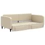 Trundle sofa bed with drawers cream fabric 100x200 cm by vidaXL, Beds and slatted bases - Ref: Foro24-3196861, Price: 298,39 ...