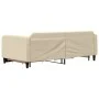 Trundle sofa bed with drawers cream fabric 100x200 cm by vidaXL, Beds and slatted bases - Ref: Foro24-3196861, Price: 298,39 ...