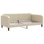 Trundle sofa bed with drawers cream fabric 100x200 cm by vidaXL, Beds and slatted bases - Ref: Foro24-3196861, Price: 298,39 ...