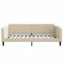 Trundle sofa bed with drawers cream fabric 100x200 cm by vidaXL, Beds and slatted bases - Ref: Foro24-3196861, Price: 298,39 ...