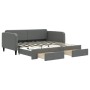 Sofá cama nido con cajones tela gris oscuro 90x190 cm de vidaXL, Camas y somieres - Ref: Foro24-3196863, Precio: 288,95 €, De...