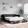 Sofá cama nido con cajones tela negro 90x190 cm de vidaXL, Camas y somieres - Ref: Foro24-3196864, Precio: 279,50 €, Descuent...