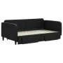 Trundle sofa bed with drawers black fabric 90x190 cm by vidaXL, Beds and slatted bases - Ref: Foro24-3196864, Price: 279,00 €...