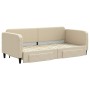Ausziehbares Schlafsofa mit Schubladen, cremefarbener Stoff, 90 x 200 cm von vidaXL, Betten und Lattenroste - Ref: Foro24-319...