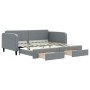 Sofá cama nido con cajones tela gris claro 100x200 cm de vidaXL, Camas y somieres - Ref: Foro24-3196857, Precio: 300,21 €, De...
