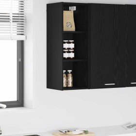 Mueble colgante con estante Riga Roble Negro 30 x 29,5 x 80 cm