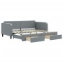 Trundle sofa bed with drawers light gray fabric 90x200 cm by vidaXL, Beds and slatted bases - Ref: Foro24-3196852, Price: 290...