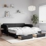 Trundle sofa bed with drawers black fabric 100x200 cm by vidaXL, Beds and slatted bases - Ref: Foro24-3196877, Price: 479,00 ...
