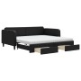 Trundle sofa bed with drawers black fabric 100x200 cm by vidaXL, Beds and slatted bases - Ref: Foro24-3196877, Price: 479,00 ...