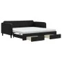 Trundle sofa bed with drawers black fabric 100x200 cm by vidaXL, Beds and slatted bases - Ref: Foro24-3196877, Price: 469,64 ...