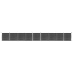 Juego de paneles de valla WPC negro 1564x186 cm