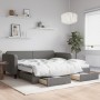 Sofá cama nido con cajones tela gris oscuro 100x200 cm de vidaXL, Camas y somieres - Ref: Foro24-3196876, Precio: 471,02 €, D...