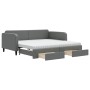 Sofá cama nido con cajones tela gris oscuro 100x200 cm de vidaXL, Camas y somieres - Ref: Foro24-3196876, Precio: 471,02 €, D...