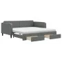 Trundle sofa bed with drawers dark gray fabric 100x200 cm by vidaXL, Beds and slatted bases - Ref: Foro24-3196876, Price: 470...