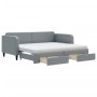 Sofá cama nido con cajones tela gris claro 90x200 cm de vidaXL, Camas y somieres - Ref: Foro24-3196870, Precio: 479,50 €, Des...