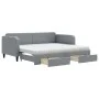 Trundle sofa bed with drawers light gray fabric 90x190 cm by vidaXL, Beds and slatted bases - Ref: Foro24-3196880, Price: 440...