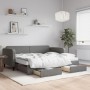 Sofá cama nido con cajones tela gris oscuro 90x200 cm de vidaXL, Camas y somieres - Ref: Foro24-3196871, Precio: 476,64 €
