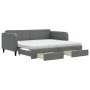 Trundle sofa bed with drawers dark gray fabric 90x200 cm by vidaXL, Beds and slatted bases - Ref: Foro24-3196871, Price: 481,...