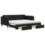 Trundle sofa bed with drawers black fabric 90x200 cm by vidaXL, Beds and slatted bases - Ref: Foro24-3196872, Price: 479,04 €...