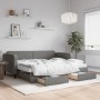 Sofá cama nido con cajones tela gris oscuro 90x190 cm de vidaXL, Camas y somieres - Ref: Foro24-3196881, Precio: 450,17 €, De...