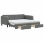 Sofá cama nido con cajones tela gris oscuro 90x190 cm de vidaXL, Camas y somieres - Ref: Foro24-3196881, Precio: 450,17 €, De...
