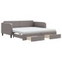 Sofá cama nido con cajones tela gris taupe 100x200 cm de vidaXL, Camas y somieres - Ref: Foro24-3196878, Precio: 479,80 €, De...