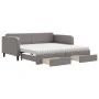 Trundle sofa bed with drawers taupe gray fabric 100x200 cm by vidaXL, Beds and slatted bases - Ref: Foro24-3196878, Price: 47...