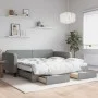 Sofá cama nido con cajones tela gris claro 100x200 cm de vidaXL, Camas y somieres - Ref: Foro24-3196875, Precio: 472,17 €, De...