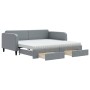 Trundle sofa bed with drawers light gray fabric 100x200 cm by vidaXL, Beds and slatted bases - Ref: Foro24-3196875, Price: 47...