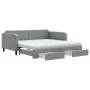 Trundle sofa bed with drawers light gray fabric 100x200 cm by vidaXL, Beds and slatted bases - Ref: Foro24-3196875, Price: 47...