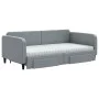 Trundle sofa bed with drawers light gray fabric 100x200 cm by vidaXL, Beds and slatted bases - Ref: Foro24-3196875, Price: 47...