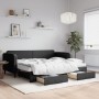 Trundle sofa bed with drawers black fabric 90x190 cm by vidaXL, Beds and slatted bases - Ref: Foro24-3196882, Price: 444,46 €...