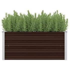 Braunes Blumenbeet aus verzinktem Stahl, 100 x 40 x 45 cm von vidaXL, Töpfe und Pflanzgefäße - Ref: Foro24-45720, Preis: 40,2...