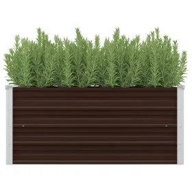 Braunes Blumenbeet aus verzinktem Stahl, 100 x 40 x 45 cm von vidaXL, Töpfe und Pflanzgefäße - Ref: Foro24-45720, Preis: 37,6...