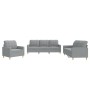 Sofa set with cushions 3 pieces light gray fabric by vidaXL, Sofas - Ref: Foro24-3201242, Price: 624,36 €, Discount: %