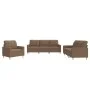 Sofa set with cushions 3 pieces brown fabric by vidaXL, Sofas - Ref: Foro24-3201245, Price: 584,39 €, Discount: %