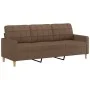 Sofa set with cushions 3 pieces brown fabric by vidaXL, Sofas - Ref: Foro24-3201245, Price: 584,39 €, Discount: %